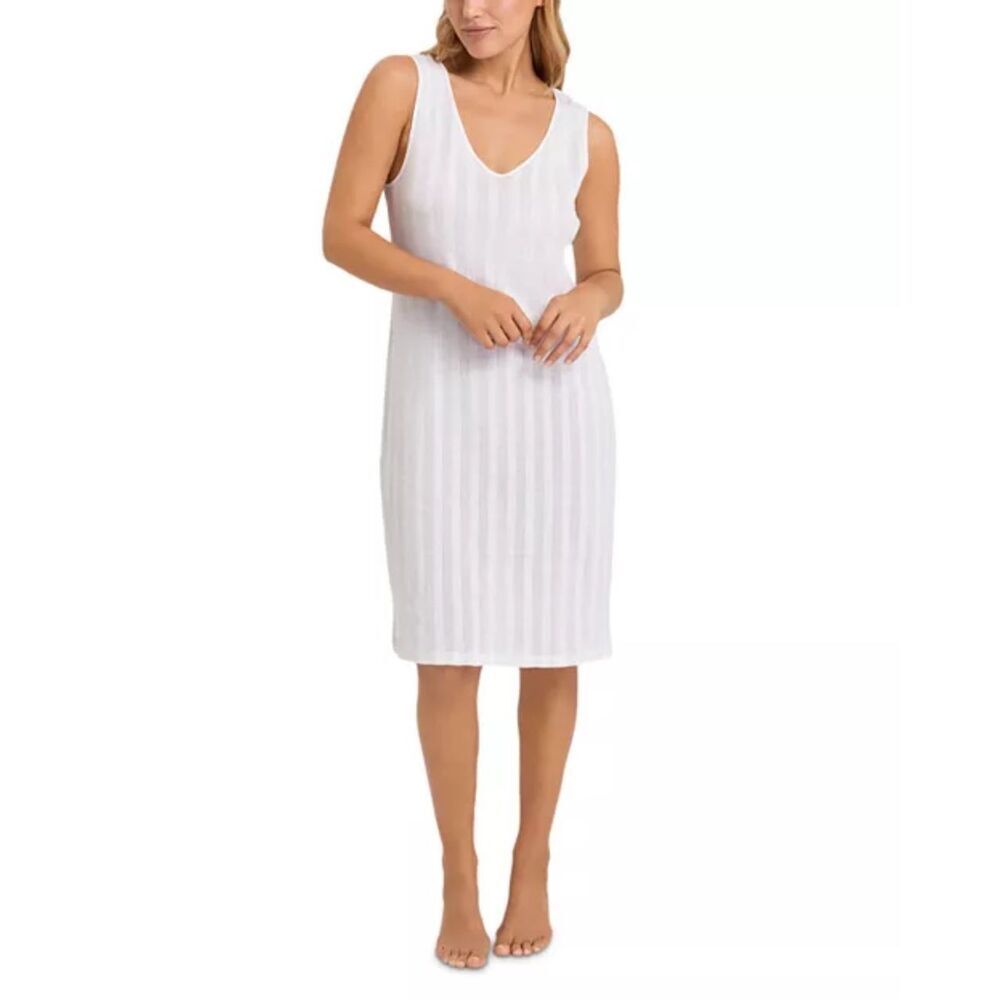 Hanro NWT Simone Cotton Tank Nightgown White Large